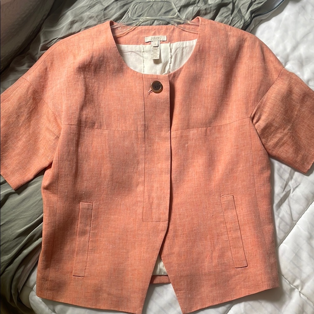J. Crew light coral/orange Blazer with Minimalist Design
